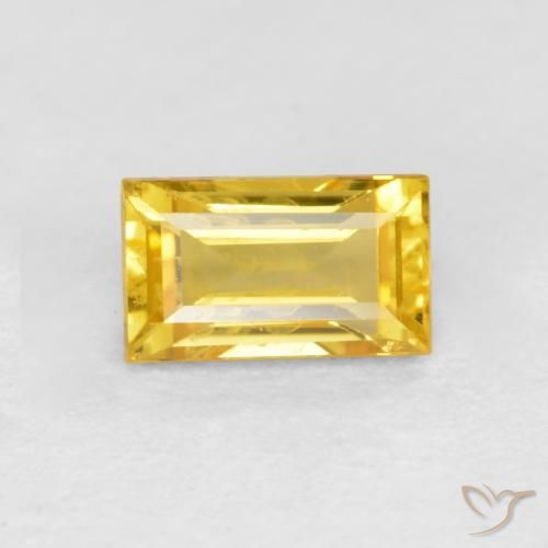0.41ct 天然 ゴールド サファイア, バゲット, VS