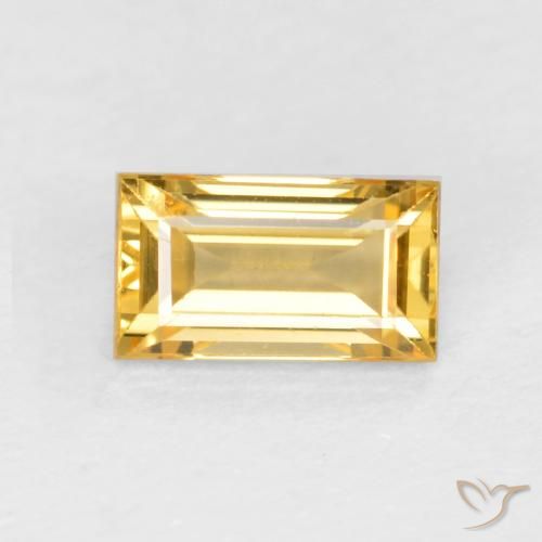 0.39ct 天然 ミディアムゴールド サファイア, バゲット, VVS-VS