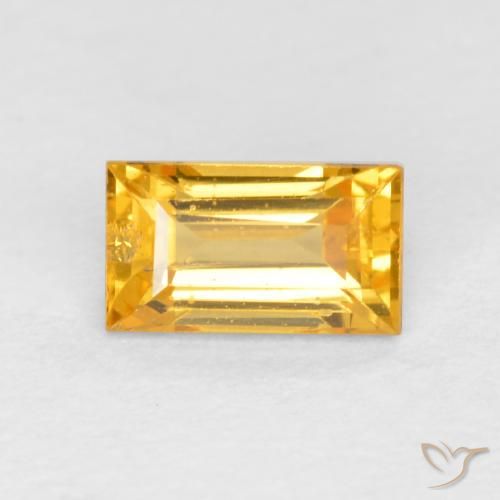 0.42ct 天然 ミディアムゴールデン サファイア, バゲット, VS
