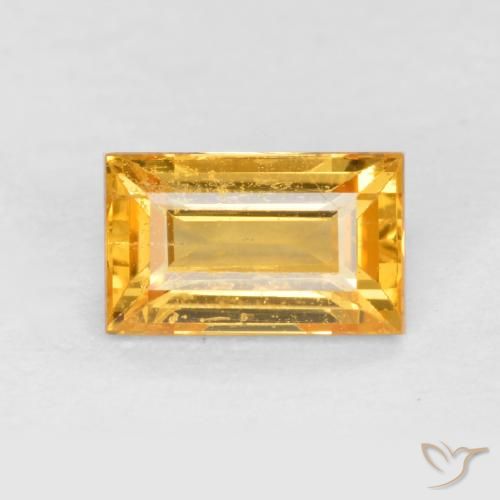 0.41ct 天然 ゴールドオレンジ サファイア, バゲット, VS-SI