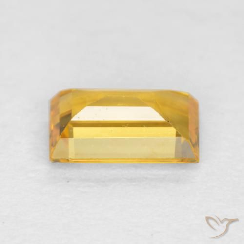0.42カラットの天然ミディアムゴールデンサファイア、バゲット、VS