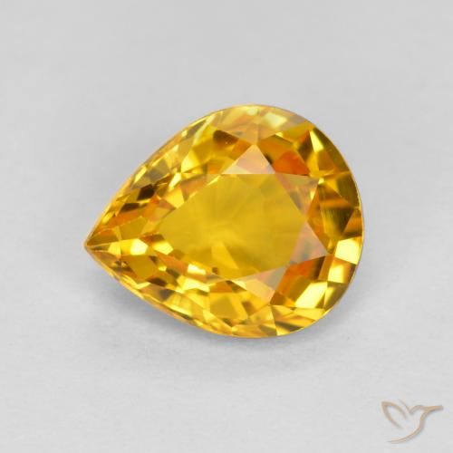 0.72ct 天然 ゴールドオレンジ サファイア, 洋梨の形, VVS-VS