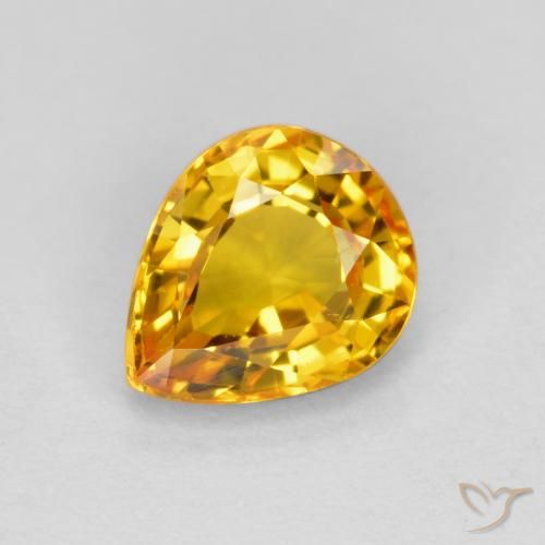 0.70ct 天然 明るいゴールド サファイア, 洋梨の形, VVS-VS
