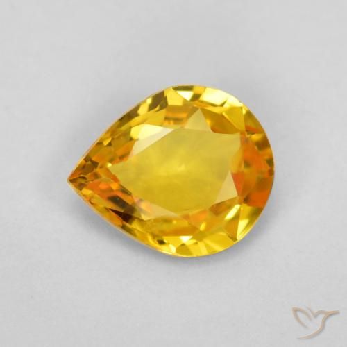 0.55ct 天然 ゴールドオレンジ サファイア, 洋梨の形, VVS-VS