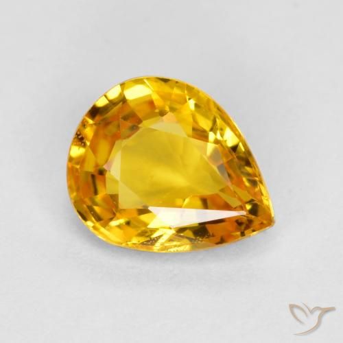 0.64ct 天然 明るいゴールド サファイア, 洋梨の形, VS