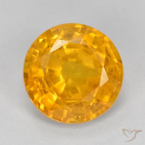 3.15ct 天然 オレンジゴールド サファイア, ラウンド, VS-SI