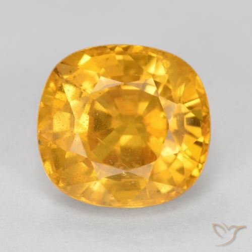 3.25ct 天然 ダークゴールデン サファイア, クッション, VS-SI