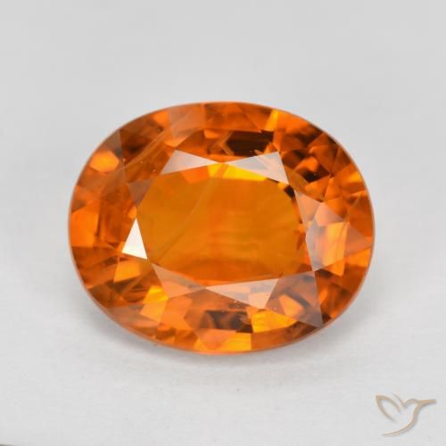 4.03ct 天然 ミディアムオレンジ サファイア, 楕円形, VS-SI
