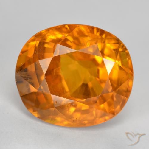 6.87ct 天然 アンバーオレンジ サファイア, 楕円形, VS-SI