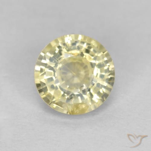 0.47ct 天然 薄いイエロー サファイア, ラウンド, VS