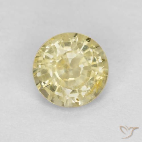 0.43ct 天然 薄いラグナイエロー サファイア, ラウンド, VS