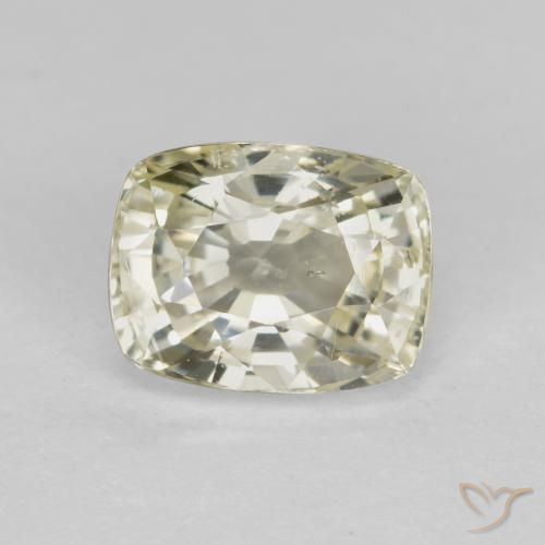 1.43ct 天然 薄いイエロー サファイア, クッション, VS