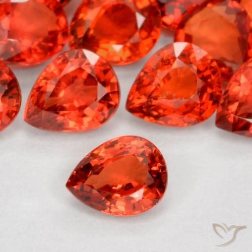 0.42ct 天然 ミディアムレッド サファイア, 洋梨の形, VVS-VS