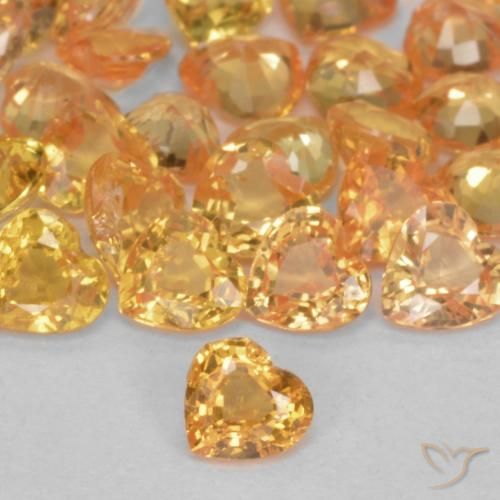 0.25ct 天然 オレンジゴールド サファイア, 心臓, VS