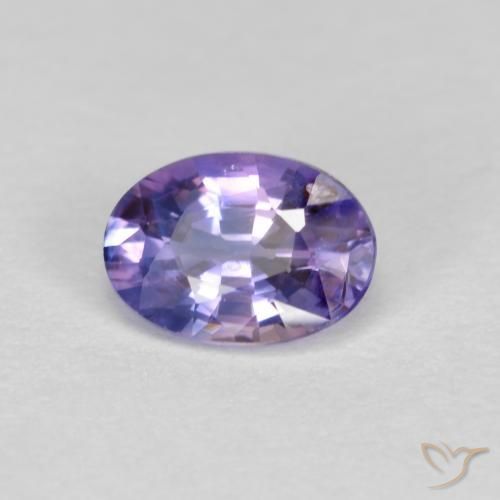 0.57カラットの天然ミディアム薄いバイオレットサファイア、オーバルカット、VS