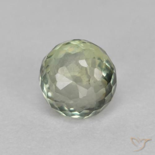 0.56ct 天然 薄いフォレストグリーン サファイア, ラウンド, VVS-VS