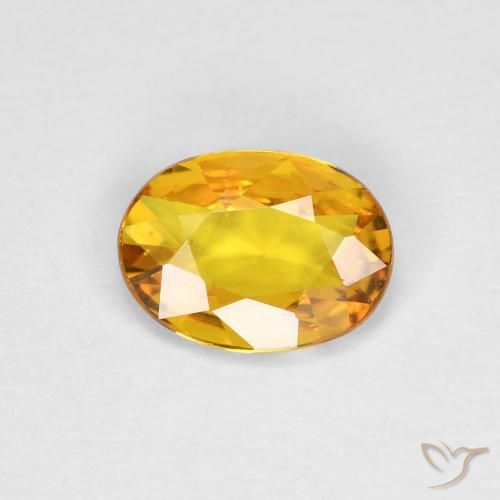 0.69ct 天然 ゴールド サファイア, 楕円形, VS