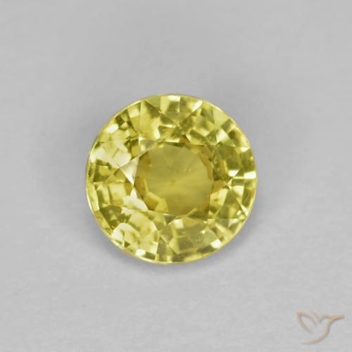 0.44ct 天然 ミディアムイエロー サファイア, ラウンド, VS