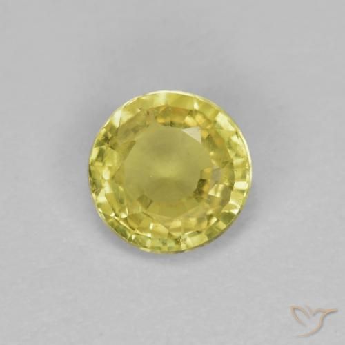 0.39ct 天然 ディジョンイエロー サファイア, ラウンド, VVS-VS