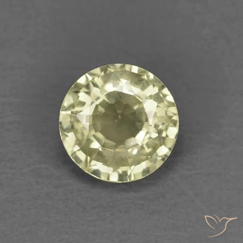 0.41ct 天然 ミディアム薄いイエロー サファイア, ラウンド, VS