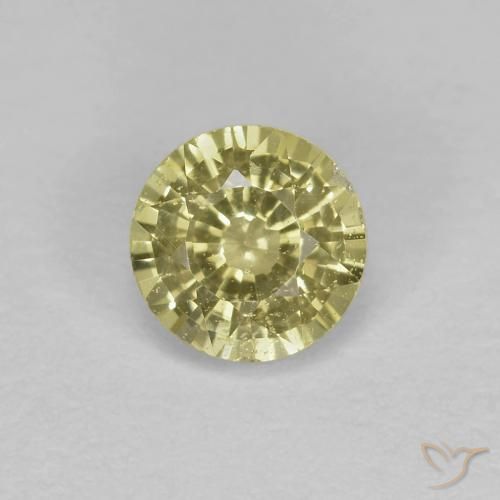 0.46ct 天然 薄いイエロー サファイア, ラウンド, VS