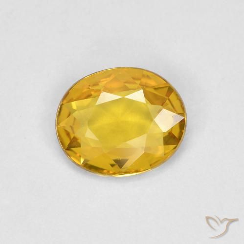 0.55ct 天然 ゴールド サファイア, 楕円形, VVS