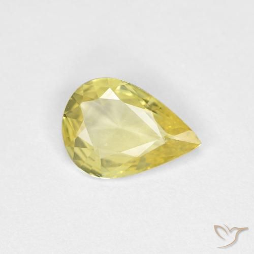 0.45ct 天然 ライトイエロー サファイア, 洋梨の形, VVS