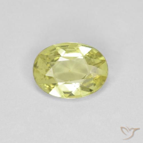 0.66ct 天然 ライトグリーンがかったイエロー サファイア, 楕円形, VS
