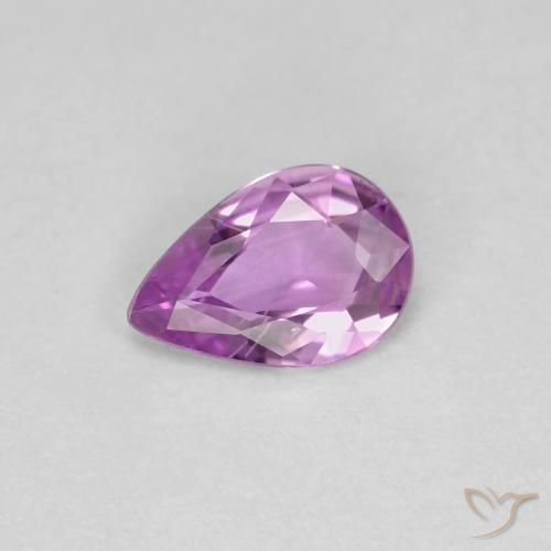 0.48ct 天然 ミディアムパープル サファイア, 洋梨の形, VS