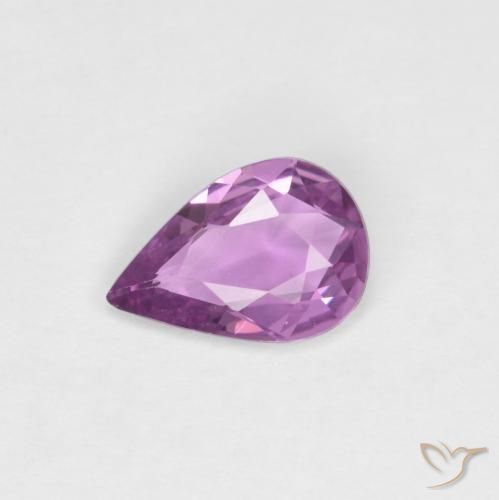 0.55ct 天然 ピンクがかった紫 サファイア, 洋梨の形, VVS