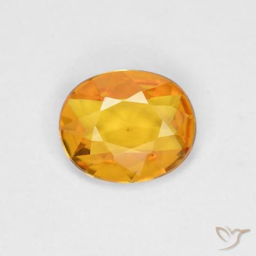 0.58ct 天然 ダークオレンジゴールド サファイア, 楕円形, VVS-VS
