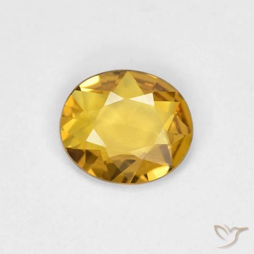 0.53ct 天然 ゴールド サファイア, 楕円形, VVS