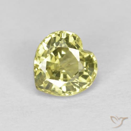 0.54ct 天然 ライトイエロー サファイア, 心臓, VS
