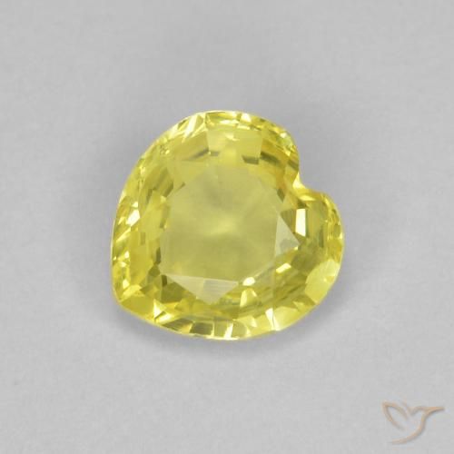 0.43ct 天然 薄いイエロー サファイア, 心臓, VVS-VS