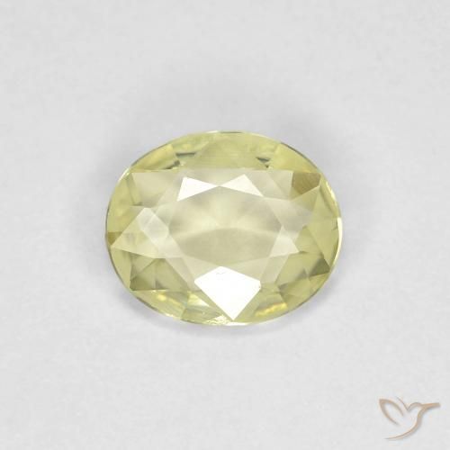 0.56ct 天然 ミディアム薄いイエロー サファイア, 楕円形, VVS