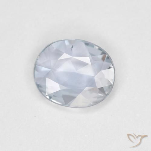 0.56ct 天然 青みがかったホワイト サファイア, 楕円形, VS