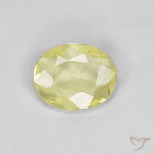 0.53ct 天然 ライトイエロー サファイア, 楕円形, VS