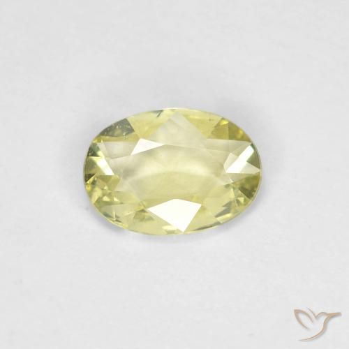 0.36ct 天然 ミディアム薄いイエロー サファイア, 楕円形, VVS-VS