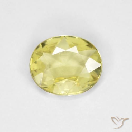 0.57ct 天然 ライトイエロー サファイア, 楕円形, VVS-VS