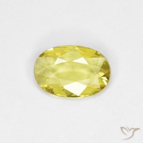 0.37ct 天然 薄いコーンイエロー サファイア, 楕円形, VVS-VS