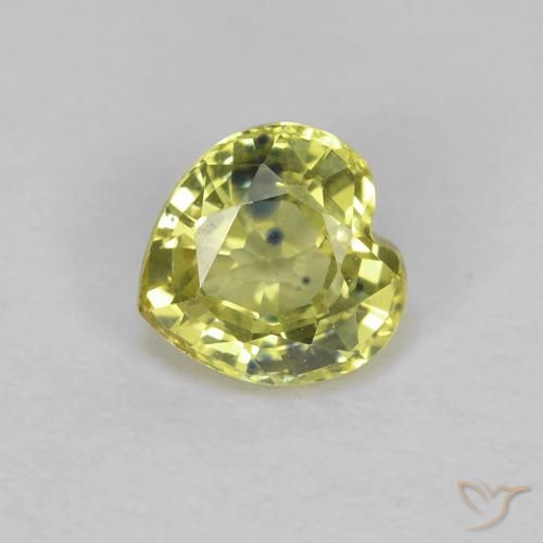 0.55ct 天然 ミディアムイエロー サファイア, 心臓, VS