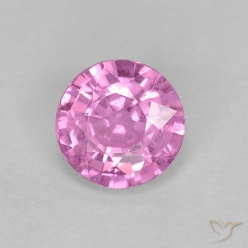 0.60ct 天然 ミディアムピンク サファイア, ラウンド, VS