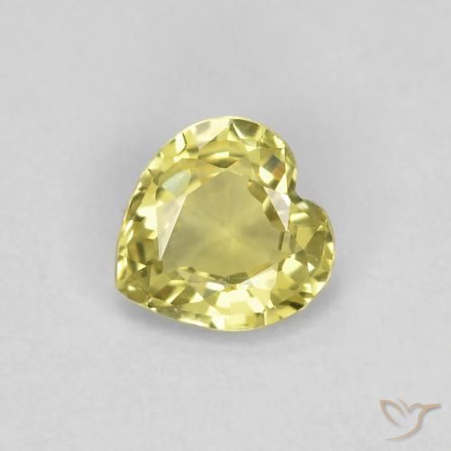 0.42ct 天然 ライトイエロー サファイア, 心臓, VVS-VS
