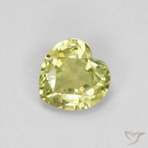 0.47ct 天然 ミディアム薄いイエロー サファイア, 心臓, VVS