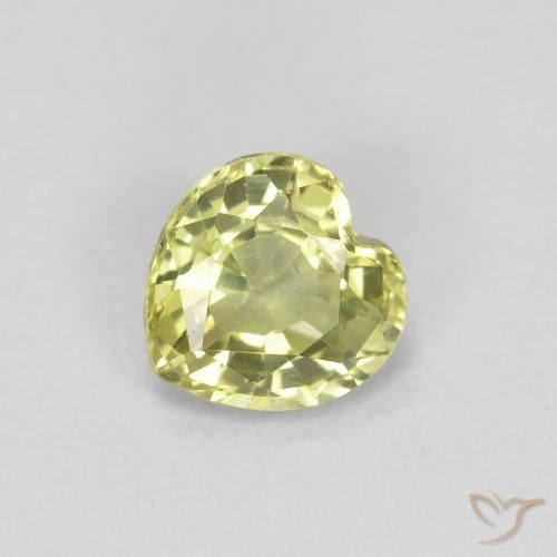 0.46ct 天然 レモンイエロー サファイア, 心臓, VS