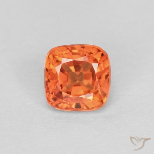 0.39ct 天然 ファイアオレンジ サファイア, クッション, VVS-VS