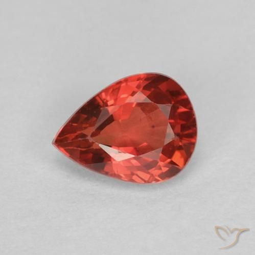 0.38ct 天然 濃い赤 サファイア, 洋梨の形, VVS-VS