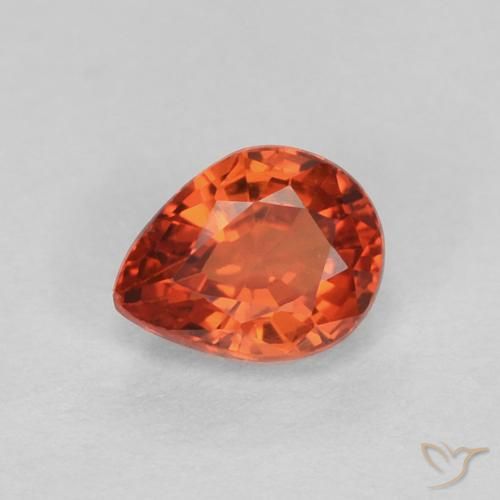 0.42ct 天然 アンバーオレンジ サファイア, 洋梨の形, VVS-VS