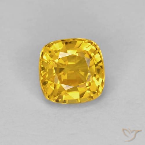 0.55ct 天然 ゴールド サファイア, クッション, VVS