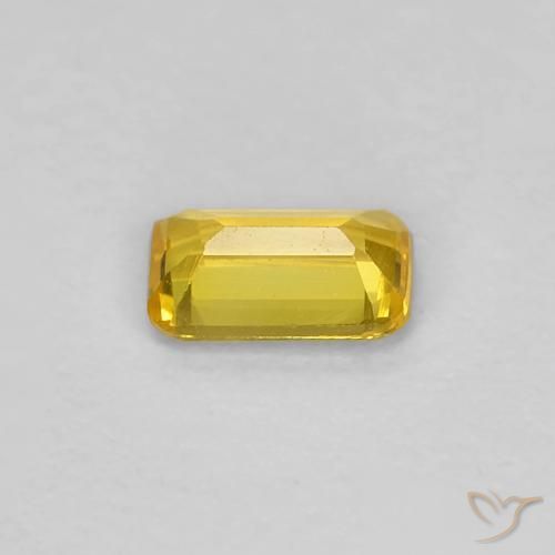 0.34カラットの天然黄色がかったゴールドサファイア、八角形 / エメラルドカット、VVS-VS